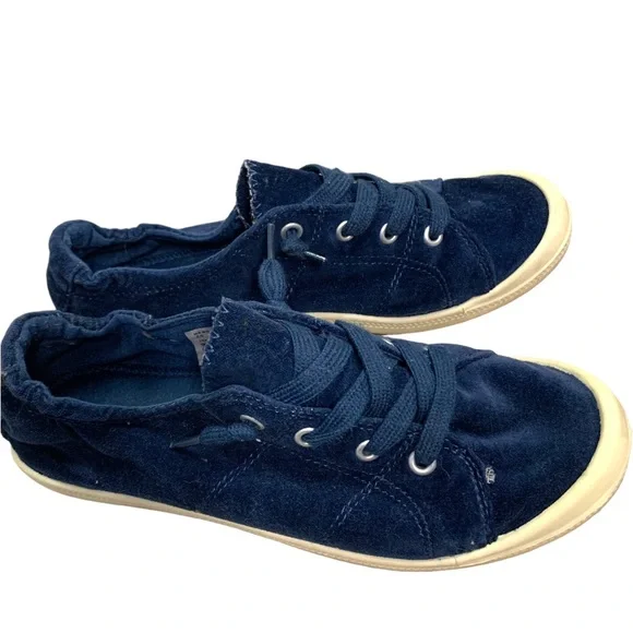 Madden Girl Baailey Sneaker Navy Velvet Size 7 1/2 - Picture 3 of 6